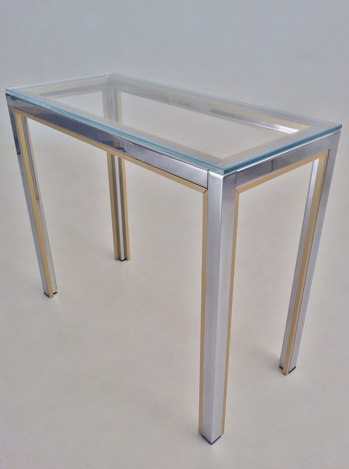 Zevi Vintage Console Table & Wall Mirror Chrome Glass Within Best And Newest Mirrored And Chrome Modern Console Tables (View 5 of 10)