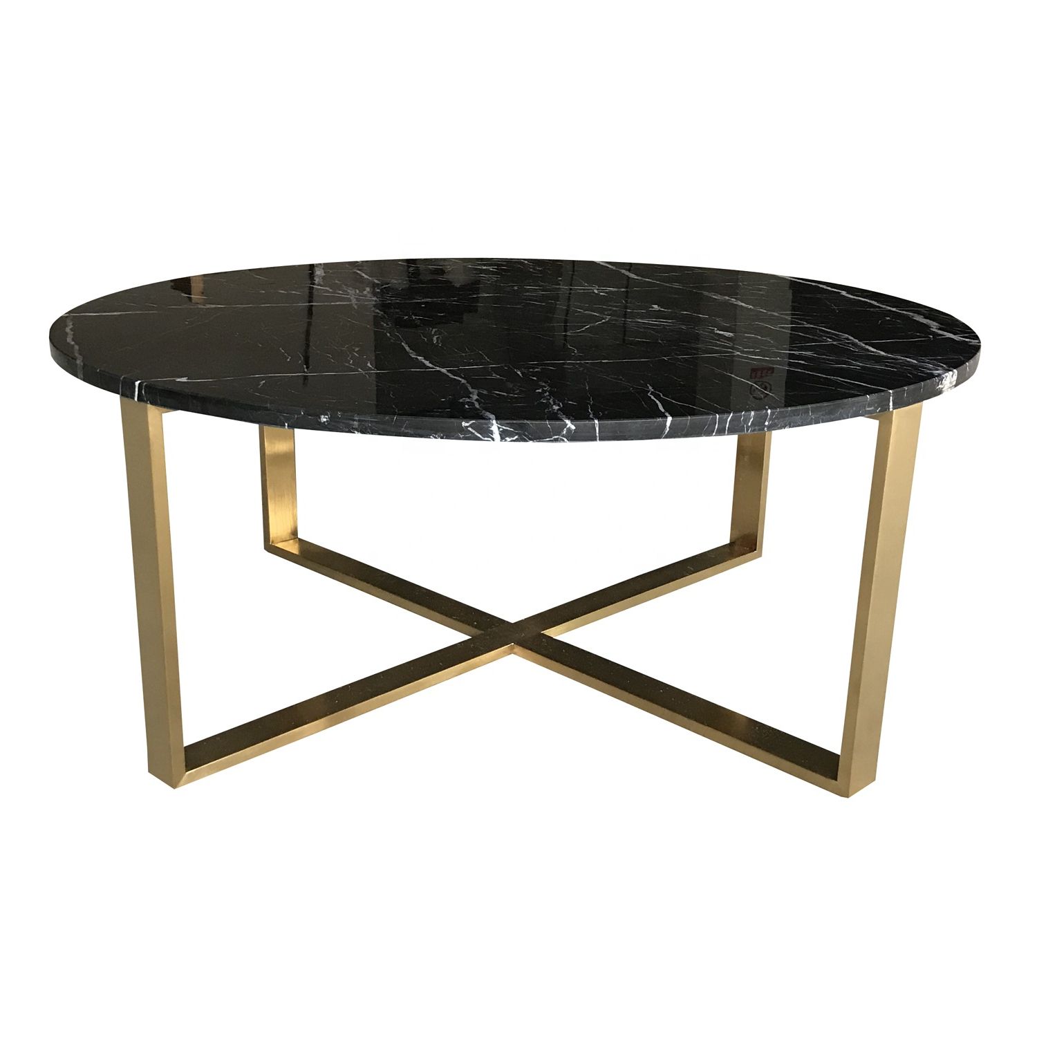2019 Black Metal And Marble Coffee Tables Within Gold Metal Base Wholesale Round Black Marble Coffee Table – Buy Round (View 6 of 10)