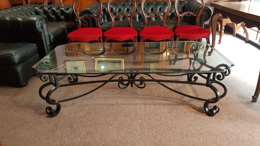 2019 Glass And Pewter Coffee Tables With Buy Wrought Iron Glass Top Coffee Table From Tulip Antiques & Art Silvan (View 5 of 10)