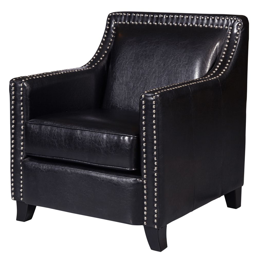2019 Lack Faux Fur Round Accent Stools With Storage Within Pulaski – Black Faux Leather Swoop Arm Accent Chair – Ds D (View 7 of 10)