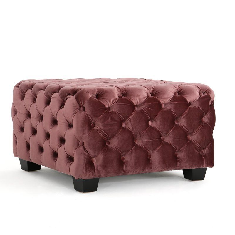 2019 Red Fabric Square Storage Ottomans With Pillows Within Susann Cocktail Ottoman (View 8 of 10)