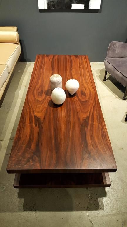 2019 Very Large Rectangular Walnut Coffee Table With Wicked Grain, 1970s At With Regard To Walnut And Gold Rectangular Coffee Tables (View 3 of 10)