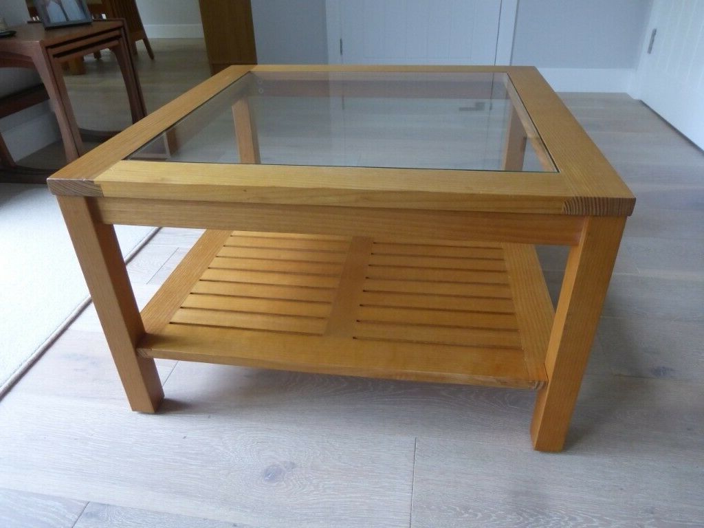 2020 Clear Glass Top Cocktail Tables For M&s Light Oak Coffee Table – Square With Clear Glass Top (View 6 of 10)