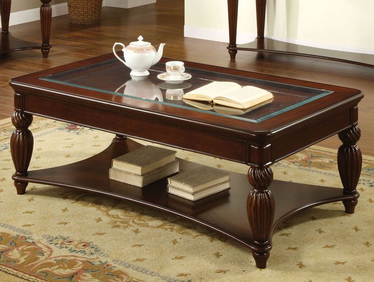 2020 Furniture Of America Cm4390c Windsor Dark Cherry Finish Coffee Table Throughout Heartwood Cherry Wood Coffee Tables (View 7 of 10)