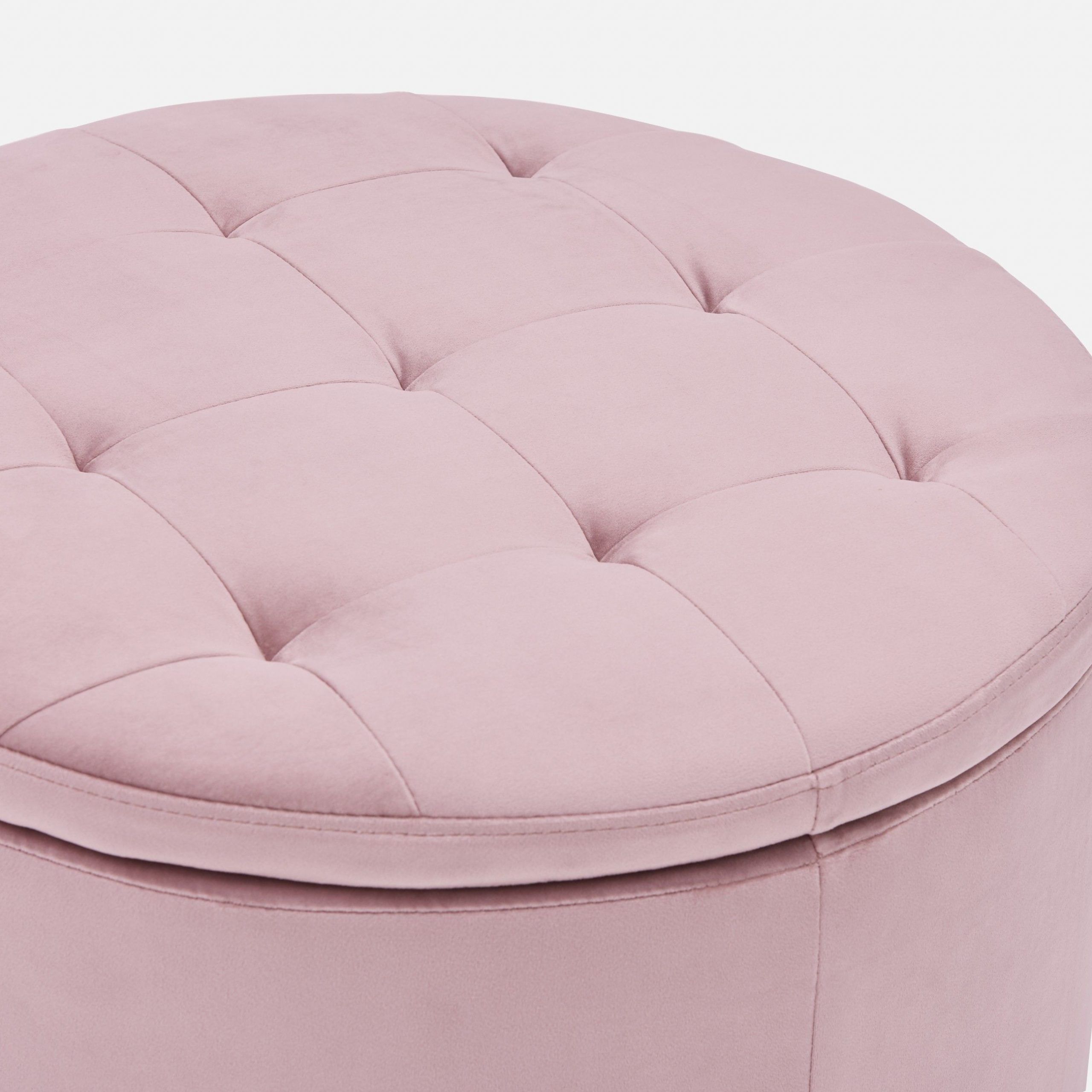 2020 Glam Light Pink Velvet Tufted Ottomans Intended For Mily – Velvet Ottoman With Storage – Purple And Pink (View 9 of 10)
