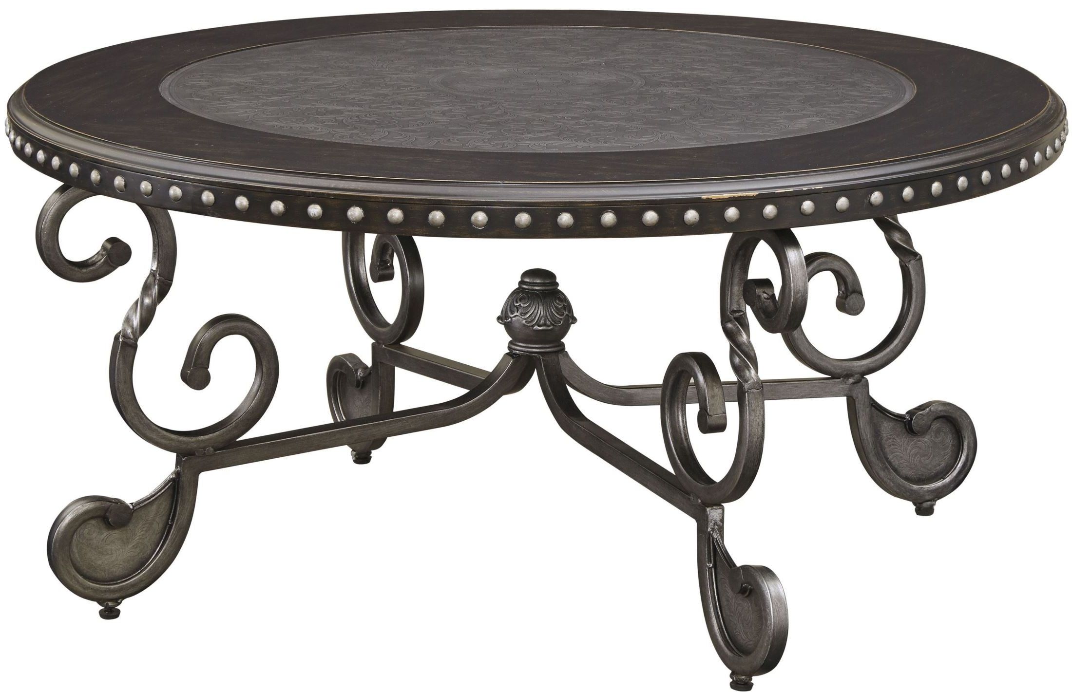 2020 Jonidell Black Round Cocktail Table From Ashley (t582 8) (View 5 of 10)