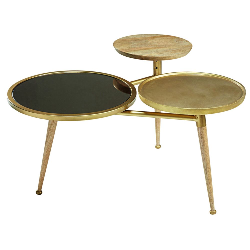 2020 Mango Wood And Gold Metal Coffee Table Gatsby (View 10 of 10)