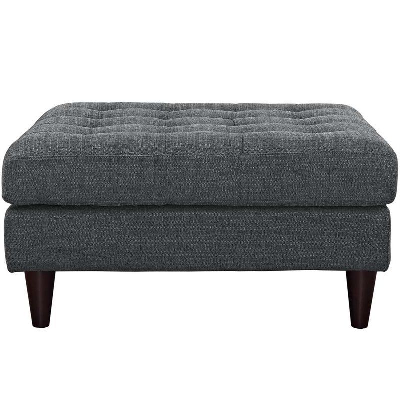 2020 Modway Empress Large Square Upholstered Ottoman In Gray – Eei 2139 Dor Intended For Green Fabric Oversized Pouf Ottomans (View 6 of 11)