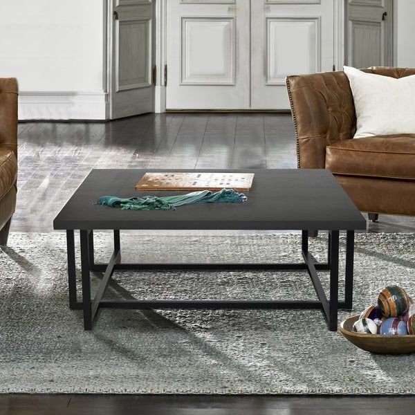2020 Shop Armen Living Logan Contemporary Coffee Table With Black Iron Regarding Aged Black Iron Coffee Tables (View 3 of 10)
