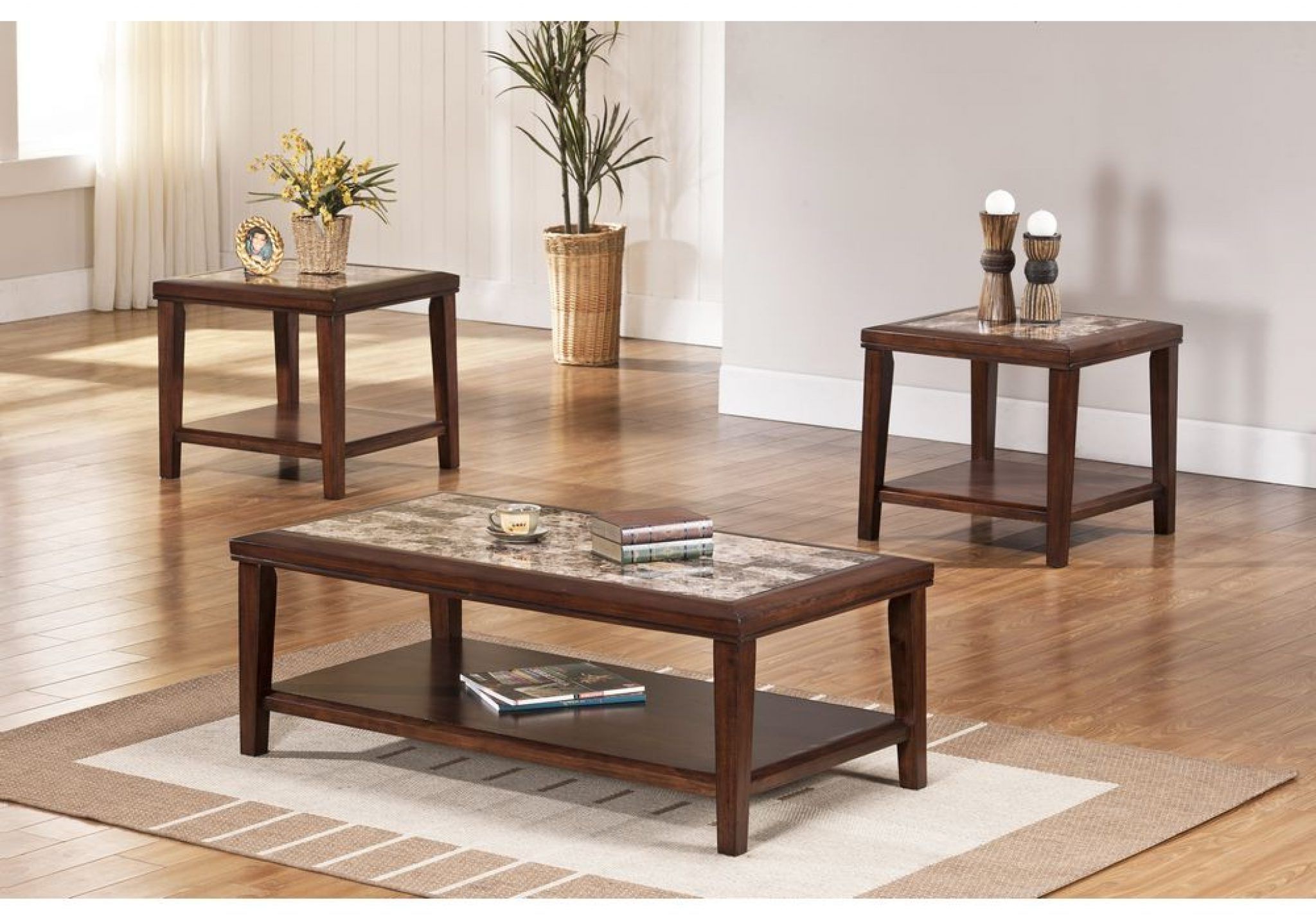 3 Piece Coffee Tables Intended For Preferred 3 Piece Coffee Table Set In Faux Marble Insert – Mattress  (View 4 of 10)