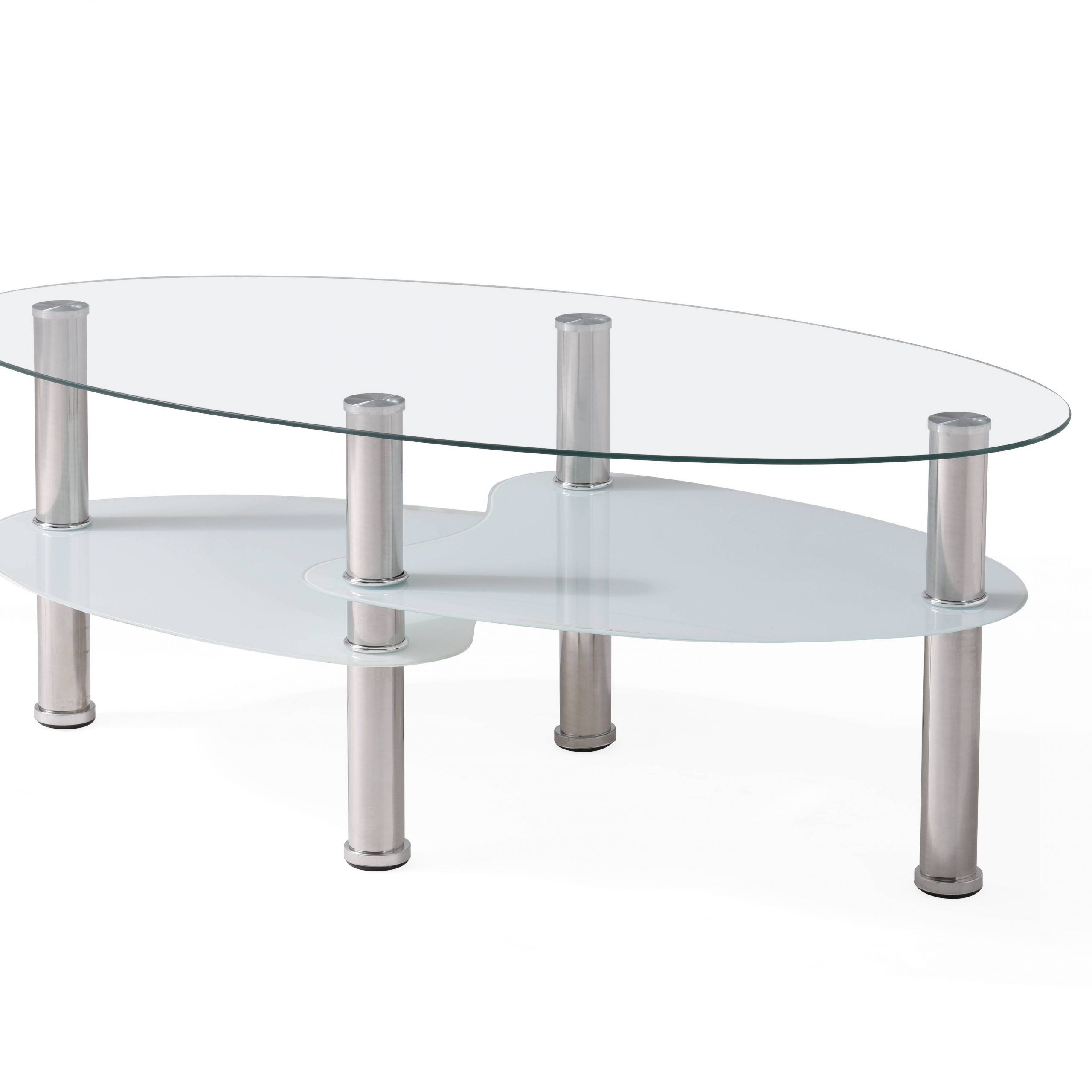 3 Tier Coffee Tables Intended For Famous Hodedah Oval Glass 3 Tier Coffee Table, Multiple Colors – Walmart (View 5 of 10)