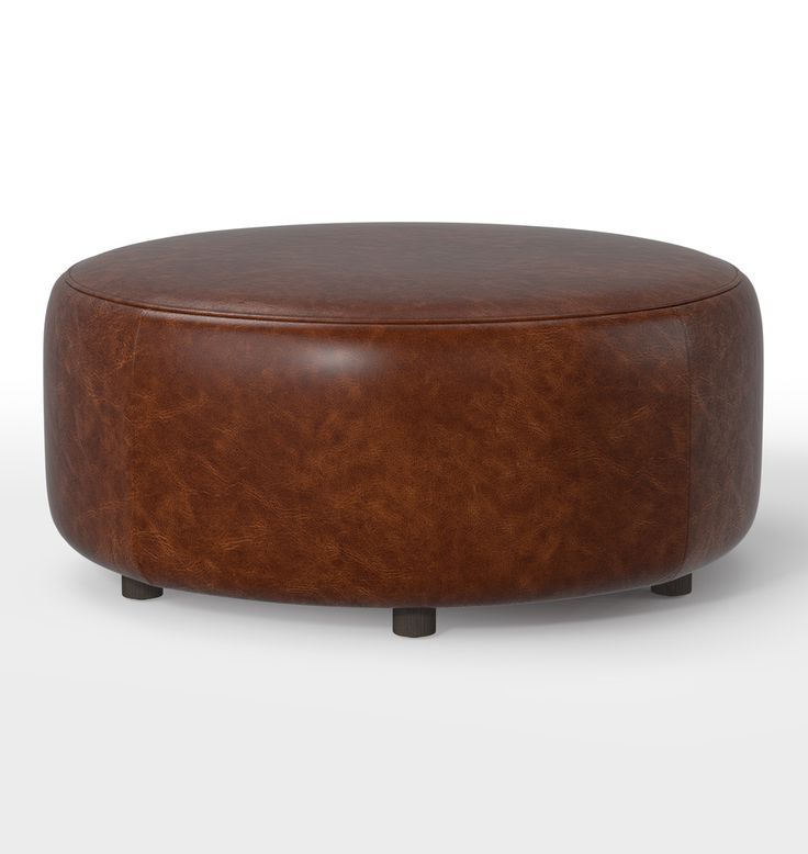 36" Worley Round Leather Ottoman (with Images) (View 4 of 10)