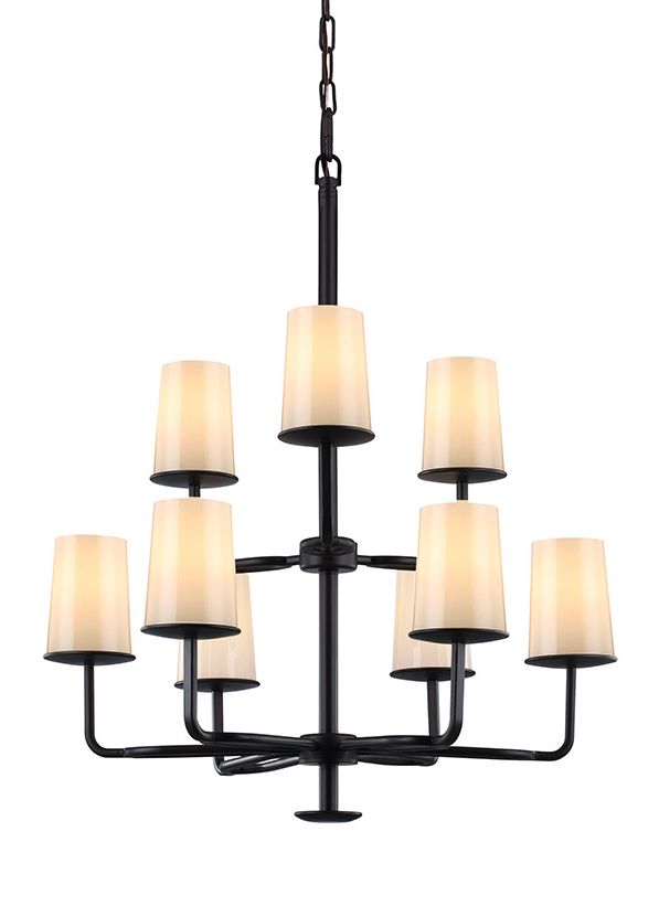 9 – Light Huntley Chandelier Intended For Widely Used Beige And Light Pink Ombre Cylinder Pouf Ottomans (View 8 of 10)