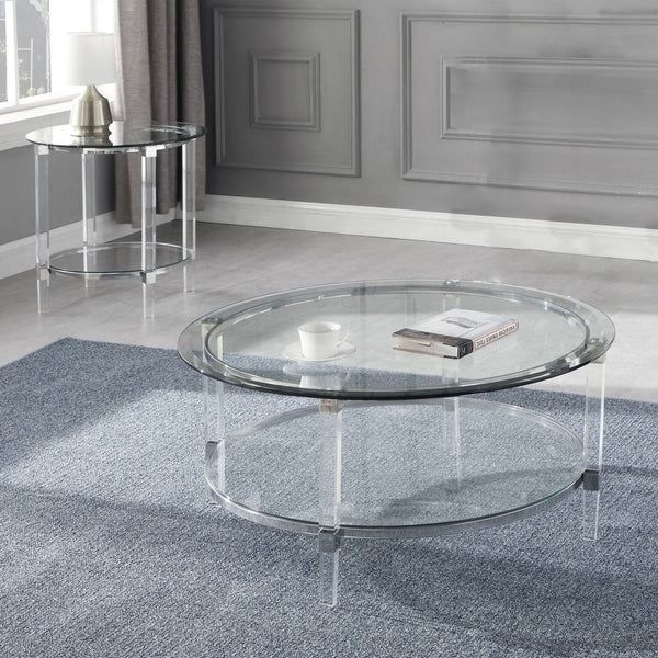 Acrylic Modern Coffee Tables In Best And Newest Shop Best Quality Furniture 2 Piece Coffee Table Set With Round Clear (View 9 of 10)