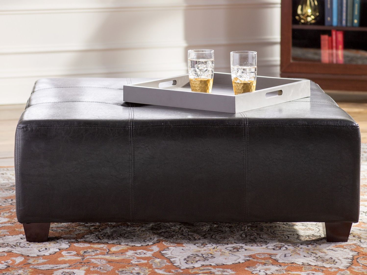 Aged Black Coffee Tables Throughout Well Known Black Upholstery Tufted Ottoman Coffee Table (View 10 of 10)