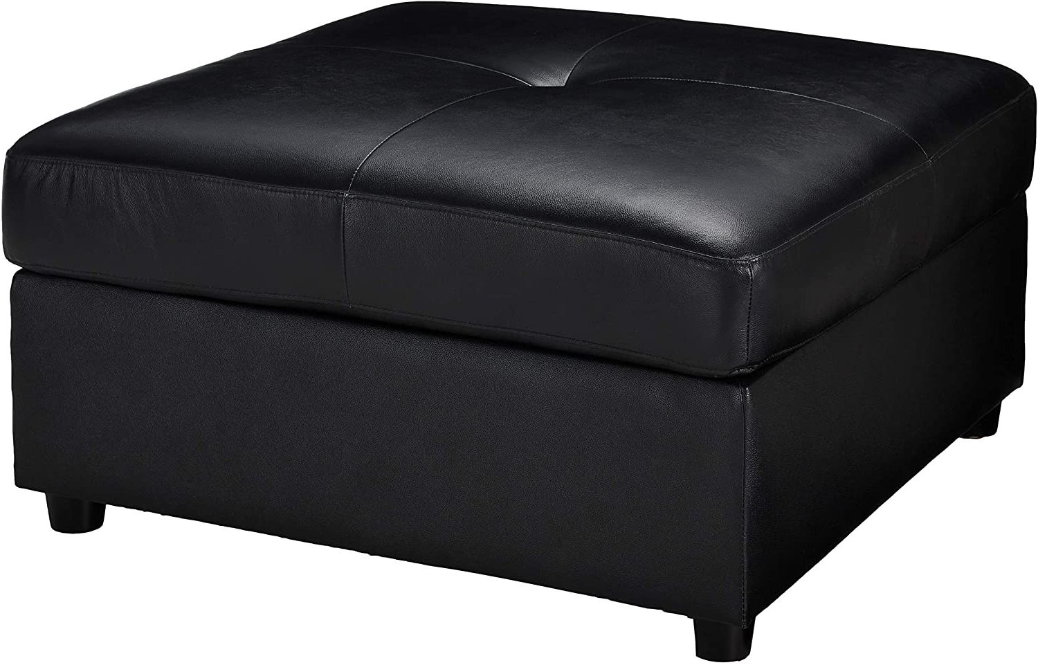 Amazon: Christopher Knight Home Finney Top Grain Leather Ottoman With Regard To Most Popular Black Leather Ottomans (View 2 of 10)