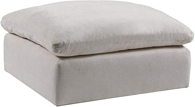 Amazon: Contemporary Style Fabric Upholstered Modular Ottoman White Within Well Known White And Blush Fabric Square Ottomans (View 3 of 10)