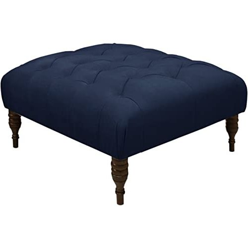 Amazon: Skyline Furniture Tufted Cocktail Ottoman In Velvet Navy Within Most Popular Gray Tufted Cocktail Ottomans (View 10 of 10)