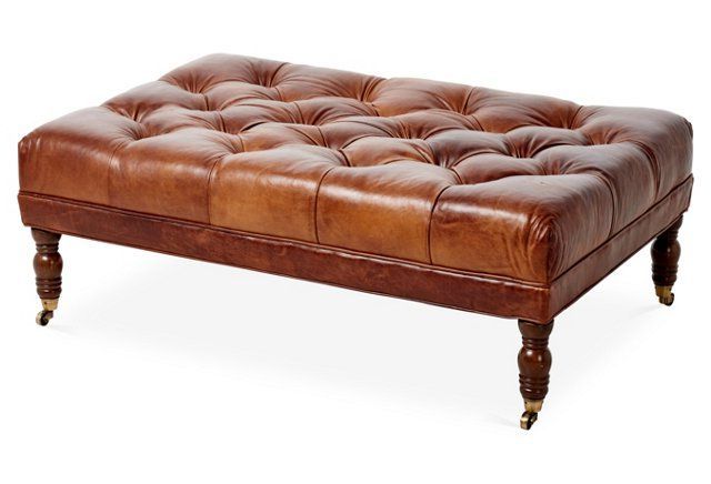 Anna Cocktail Ottoman, Caramel Leather (View 5 of 10)