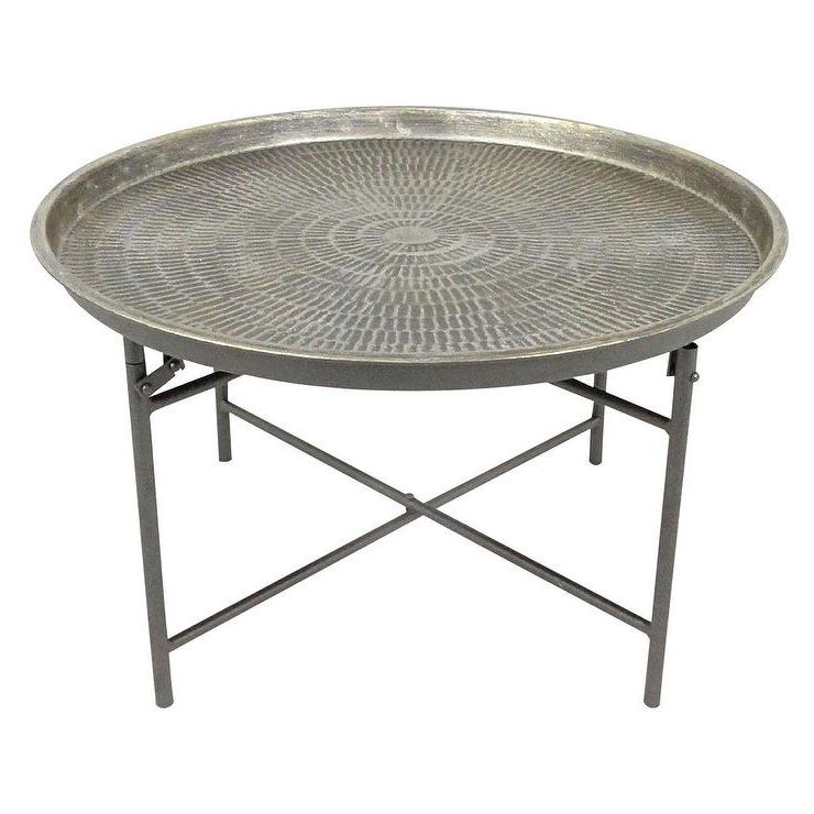 Antique Brass Aluminum Round Coffee Tables Intended For Newest Round Metal Coffee Table (View 6 of 10)