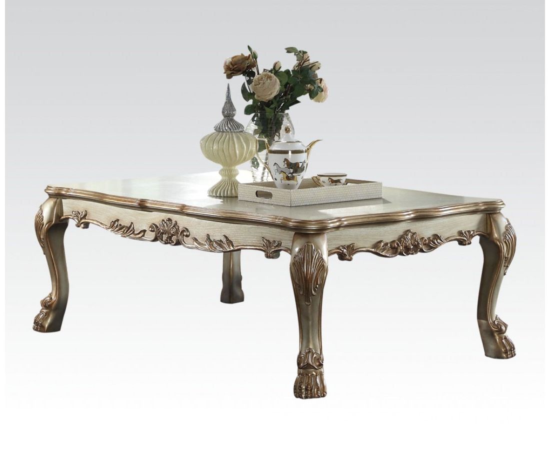 Antique Gold And Glass Coffee Tables With Regard To Trendy Dresden Traditional Wood Top Ornate Coffee Table In Antique Gold Patina (View 9 of 10)
