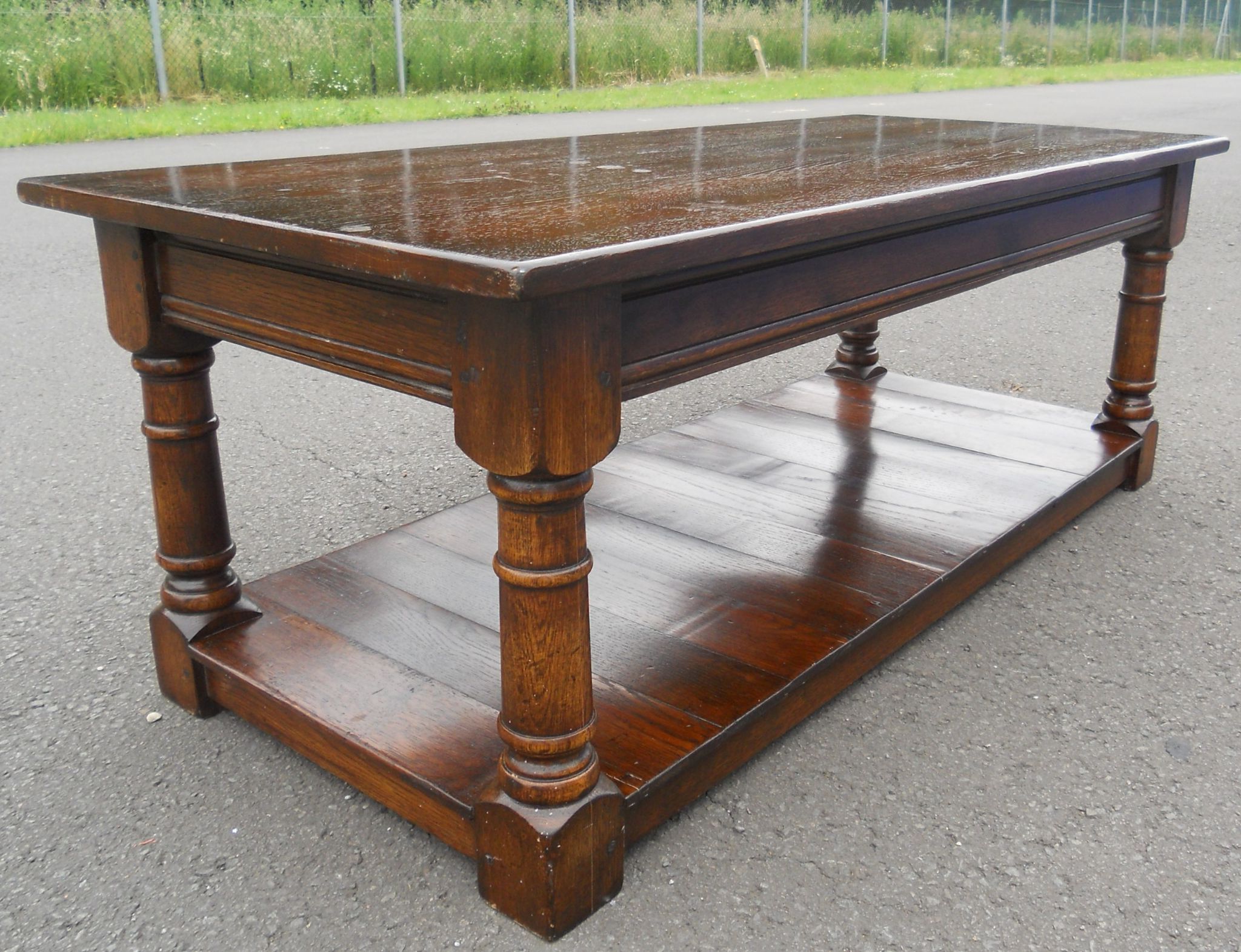 Antique White Black Coffee Tables With 2020 Long Antique Style Oak Coffee Table (View 9 of 10)