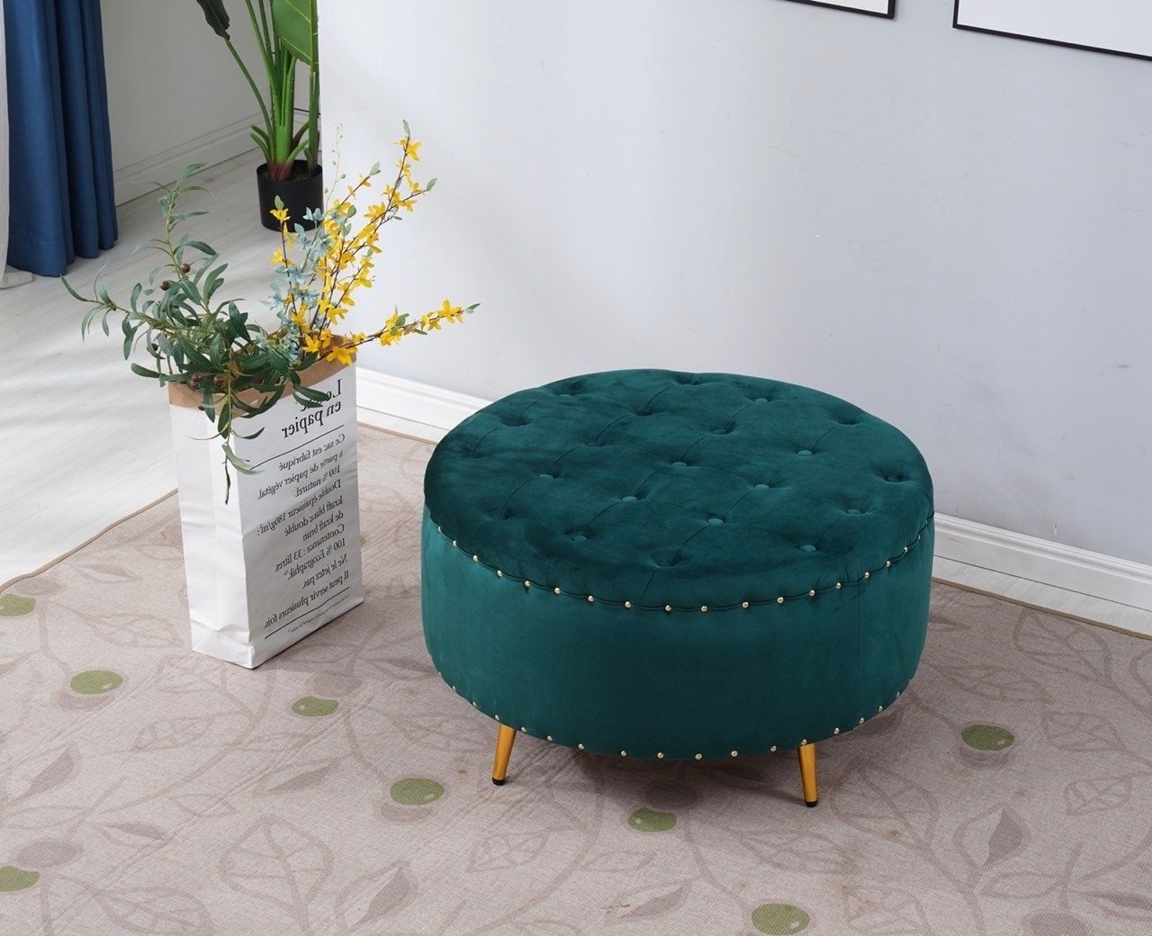 Aqeel Round Ottoman*green Ifurniture The Largest Furniture Store In Pertaining To 2019 Green Pouf Ottomans (View 9 of 10)