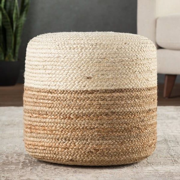 Beige And White Ombre Cylinder Pouf Ottomans With Current Overstock: Online Shopping – Bedding, Furniture, Electronics (View 9 of 10)
