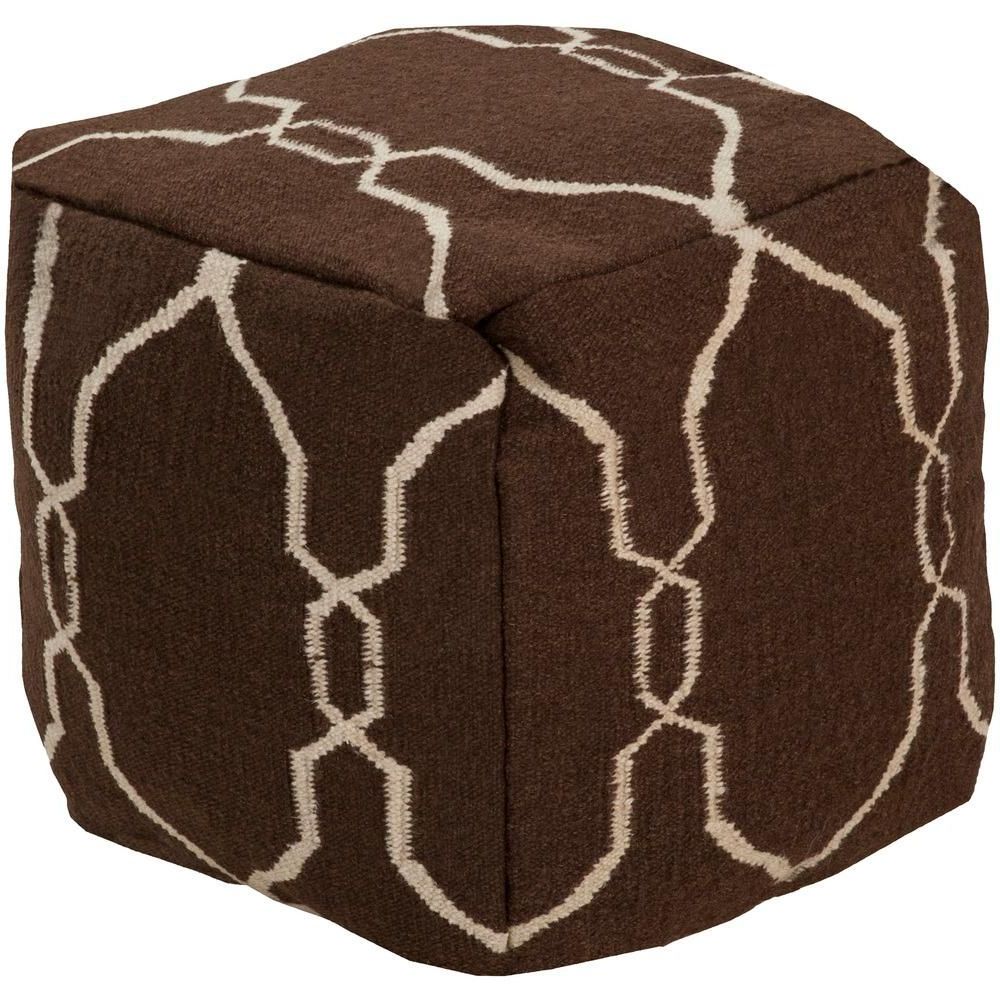 Beige Trellis Cylinder Pouf Ottomans In Popular Pin On Home Decor Brown And Beige (View 2 of 10)
