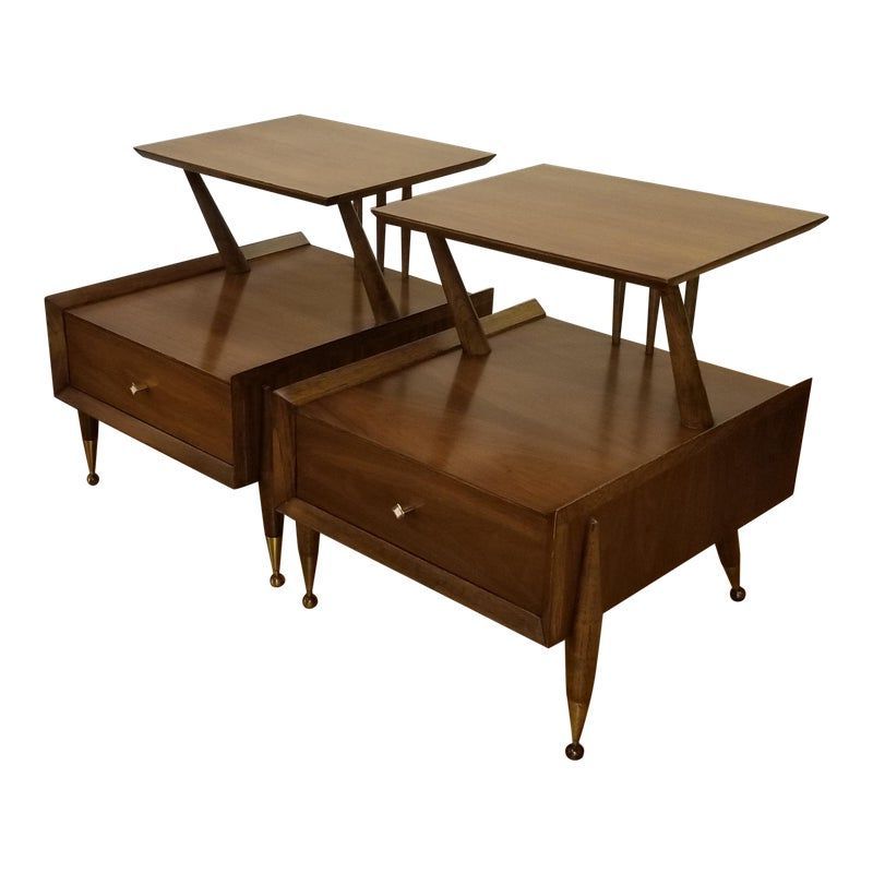 Best And Newest 1960s Mid Century Modern Kent Coffey Walnut And Pecan Night Stands – A With Regard To Warm Pecan Coffee Tables (View 2 of 10)