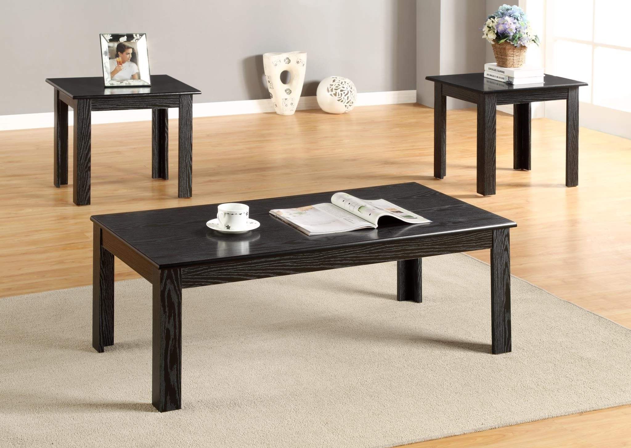 Best And Newest 3 Piece Black Coffee And End Table Set (View 6 of 10)