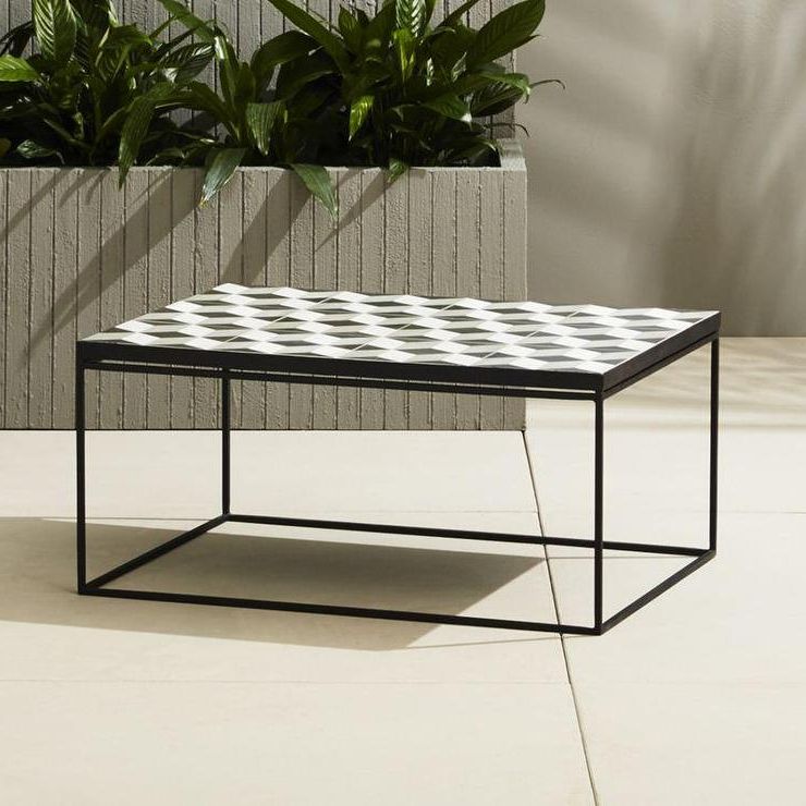 Best And Newest Black And White Geometric Bone Inlay Coffee Table Inside Geometric White Coffee Tables (View 6 of 10)