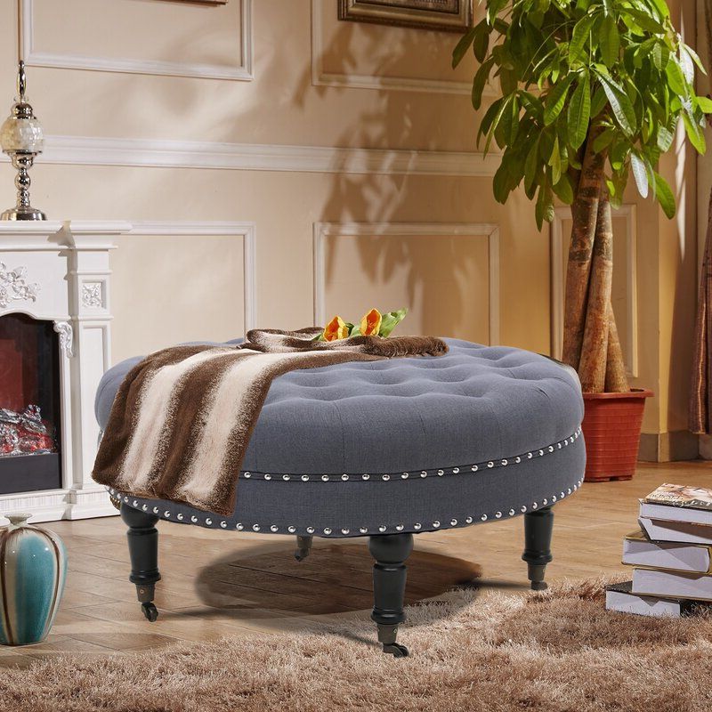 Best And Newest Canora Grey Jordin 34" Tufted Round Cocktail Ottoman (View 7 of 10)