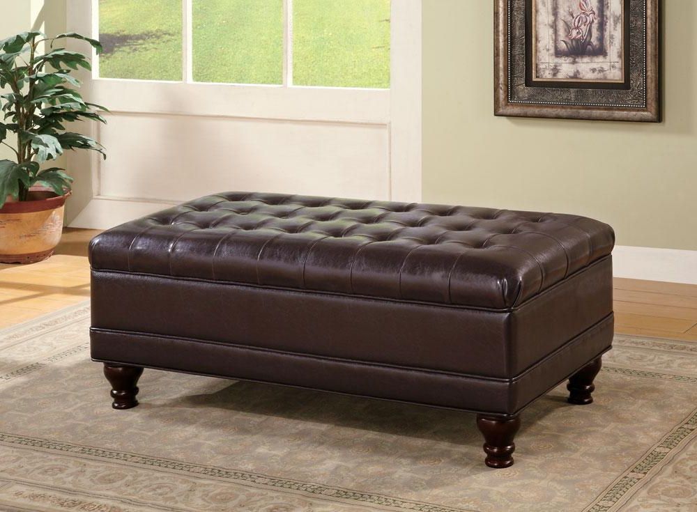 Best And Newest Dark Brown Button Tufted Storage Ottoman 501041 – 1stopbedrooms (View 5 of 10)