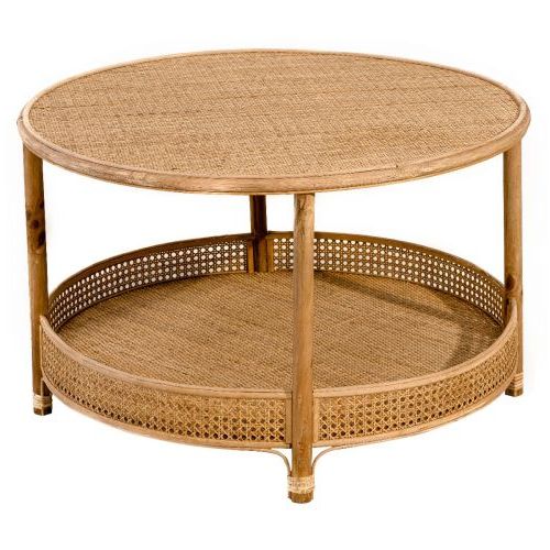 Best And Newest Natural Woven Banana Coffee Tables Regarding Rattan 2 Tier Coffee Table – Natural (View 2 of 10)