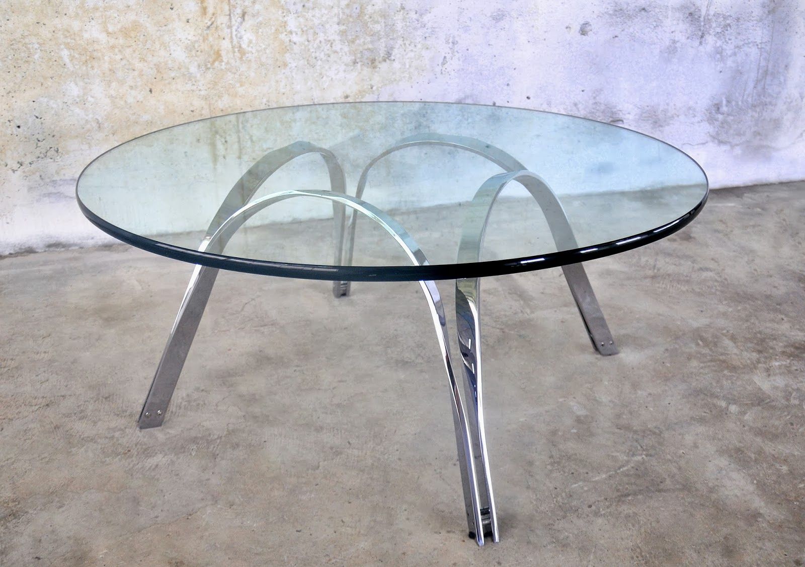 Best And Newest Polished Chrome Round Cocktail Tables Inside Select Modern: Roger Sprunger Chrome & Glass Coffee Or Cocktail Table (View 6 of 10)