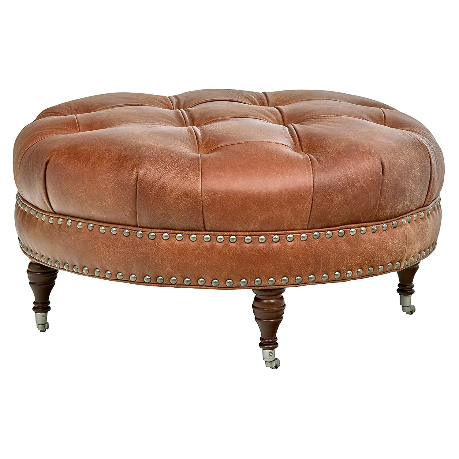 Best Leather Round Pouf Ottoman – Your House With 2020 Round Pouf Ottomans (View 7 of 10)