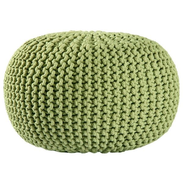 Black And Natural Cotton Pouf Ottomans With Famous Green Cotton Rope Pouf Ottoman – 15788112 – Overstock Shopping (View 5 of 10)