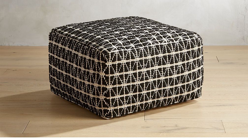 Black And White Decor, Pouf Pertaining To Favorite Black And White Zigzag Pouf Ottomans (View 8 of 10)
