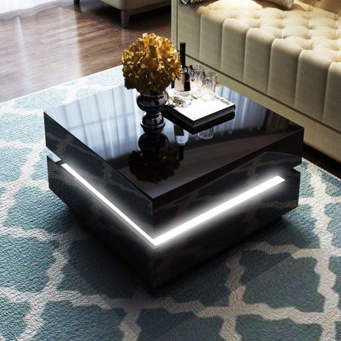 Black Coffee Tables In Square Matte Black Coffee Tables (View 9 of 10)
