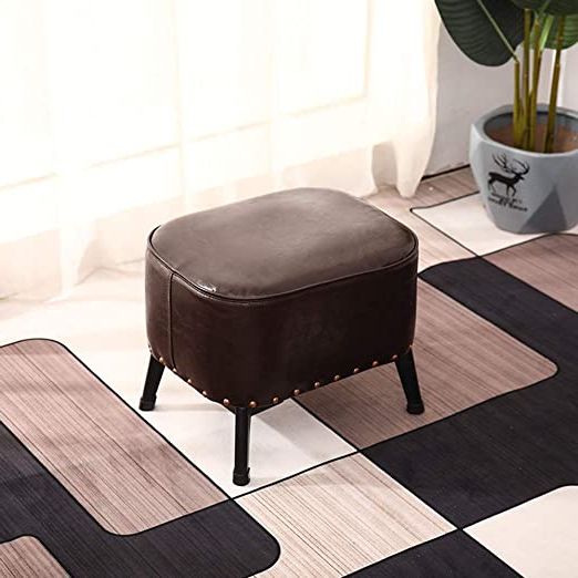 Black Leather Foot Stools Pertaining To Fashionable Amazon: Dfbgl Rectangle Footrest Stool, Pu Leather Ottoman Foot (View 10 of 10)
