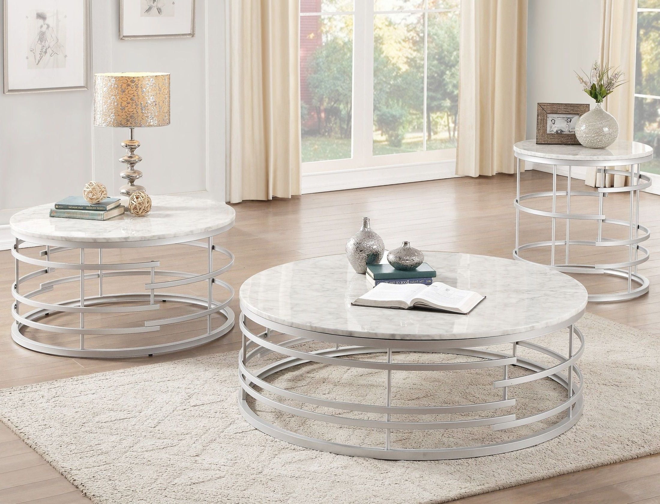 Brassica Silver Large Round Coffee Table – 1stopbedrooms (View 3 of 10)