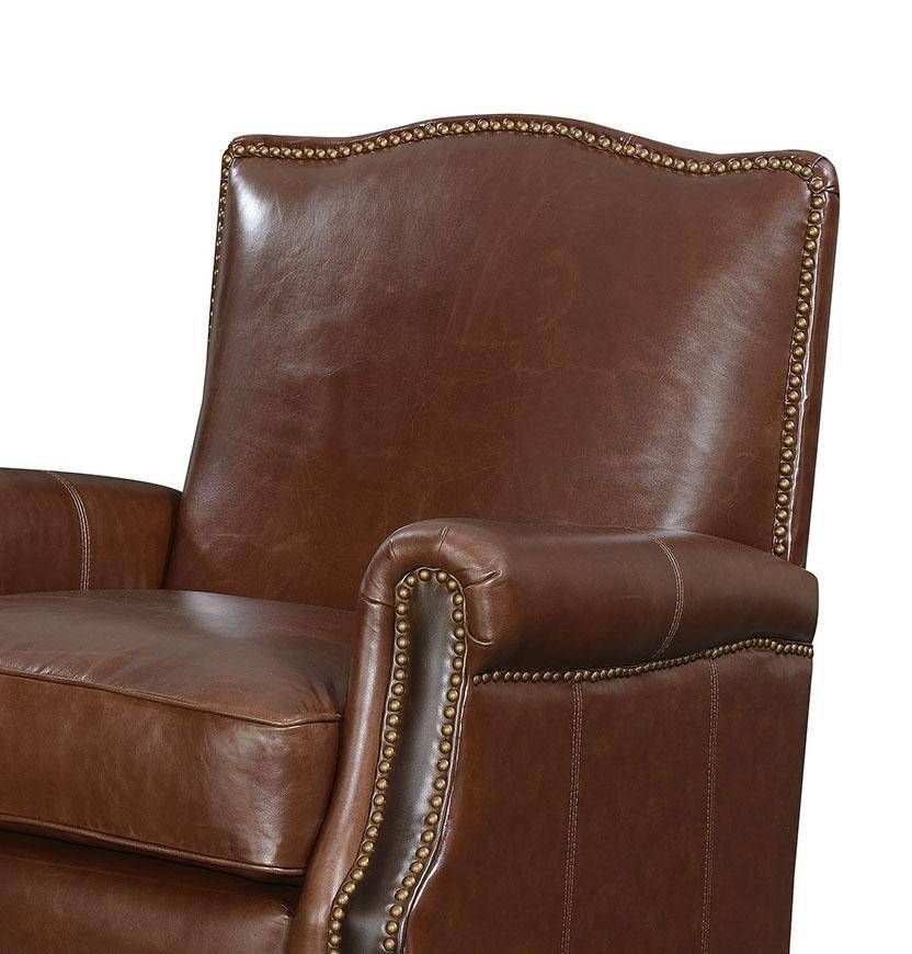 Buy Ac Pacific Landon Accent Chair In Brown, Leather Online With Famous Espresso Faux Leather Ac And Usb Ottomans (View 10 of 10)