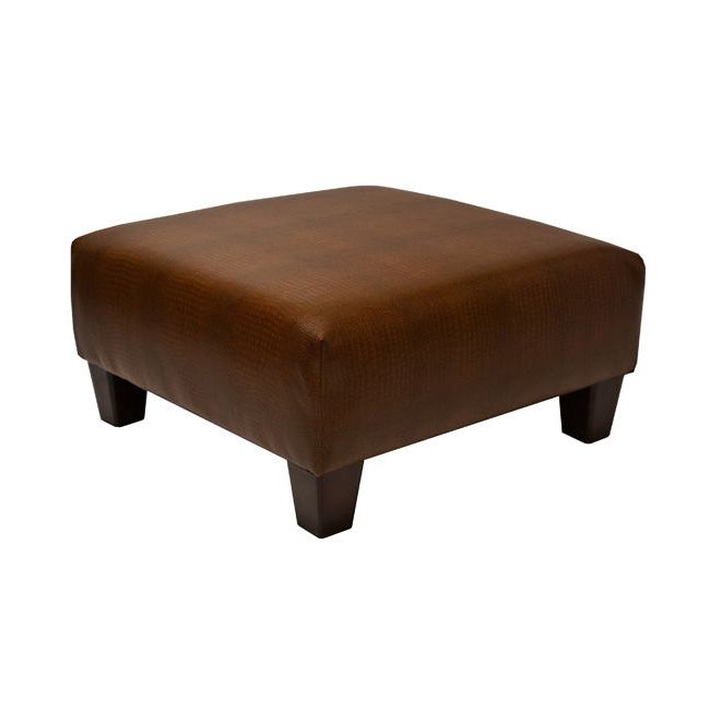 Caramel Leather And Bronze Steel Tufted Square Ottomans Pertaining To Trendy Blake Caramel Crocodile Cocktail Ottoman – Free Shipping Today (View 9 of 10)