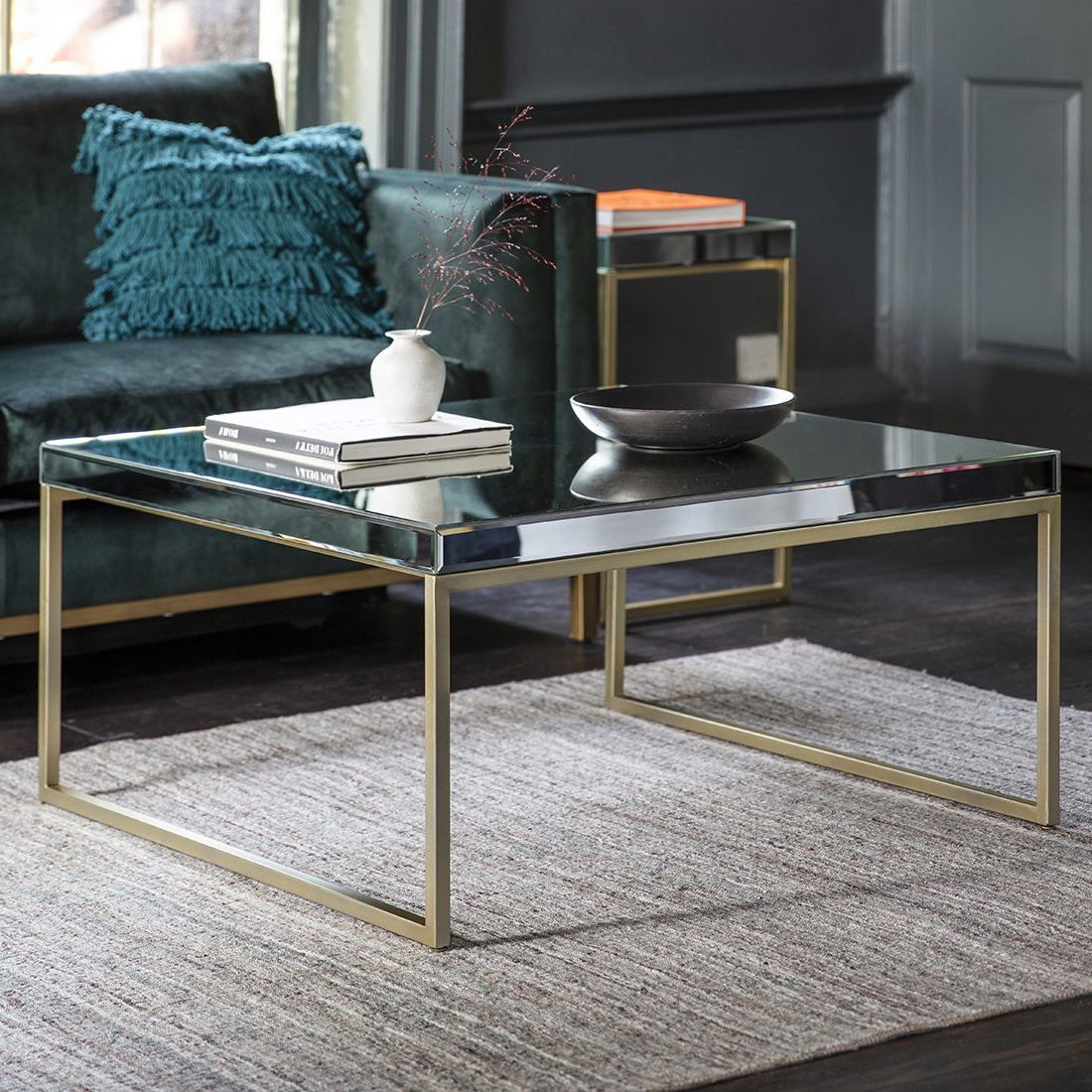 Champagne Gold Mirrored Coffee Table (View 9 of 10)