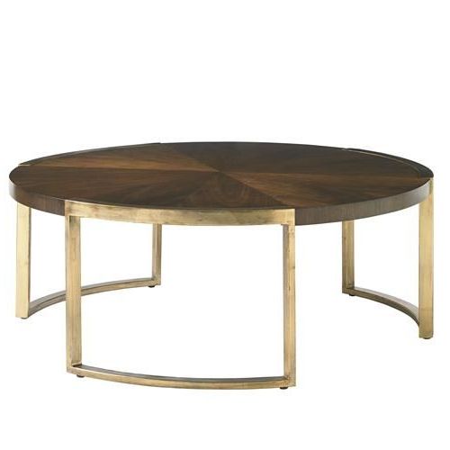 Chantal Modern Classic Walnut Gold Leaf Cocktail Table (View 1 of 10)