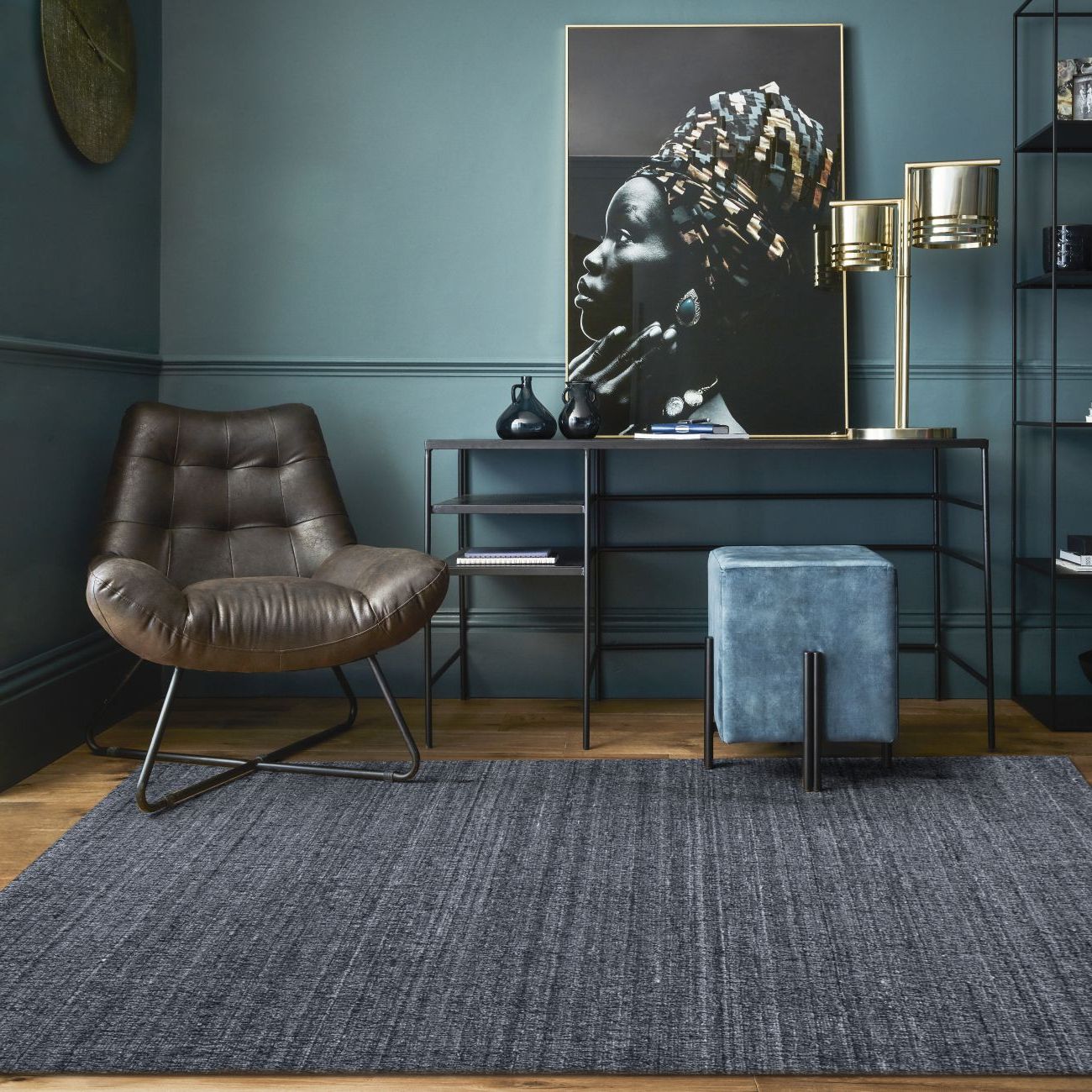 Charcoal And Camel Basket Weave Pouf Ottomans Pertaining To Most Recent Eeklo Hand Woven Charcoal 160x230cm Wool Rug – Libra Interiors (View 10 of 10)