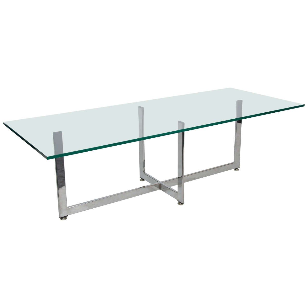 Chrome And Glass Rectangular Coffee Tables For Current Floating Rectangular Glass And Chrome Coffee Table At 1stdibs (View 9 of 10)