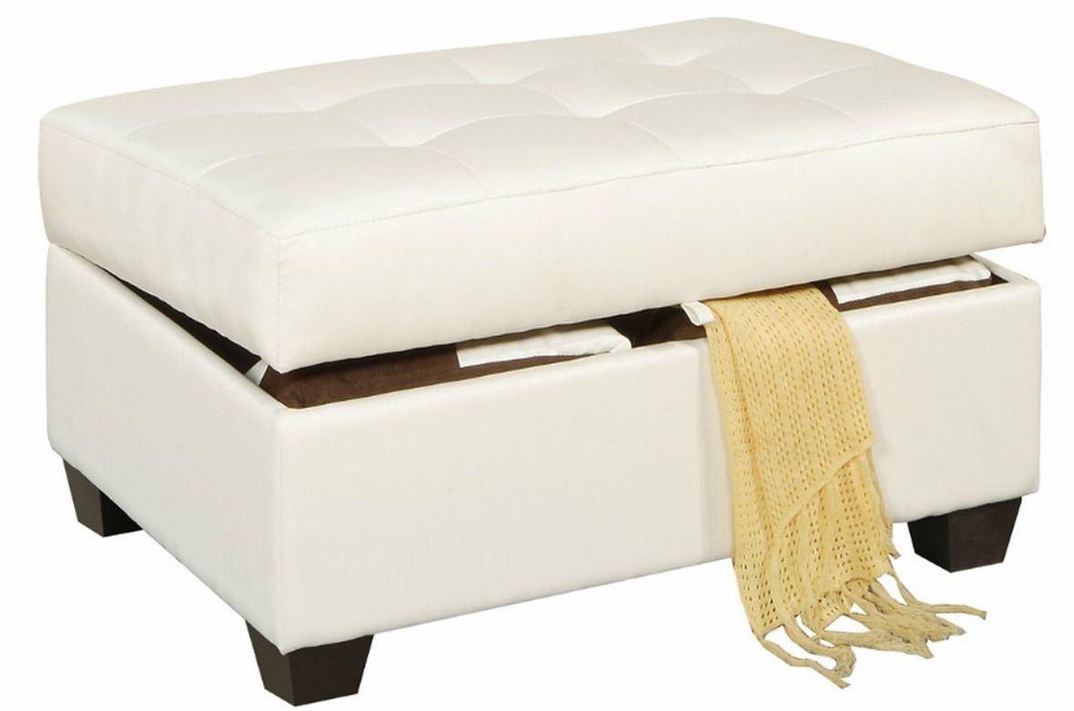 Cire White Leather Ottoman – Steal A Sofa Furniture Outlet Los Angeles Ca Throughout 2020 White Leather Ottomans (View 1 of 10)