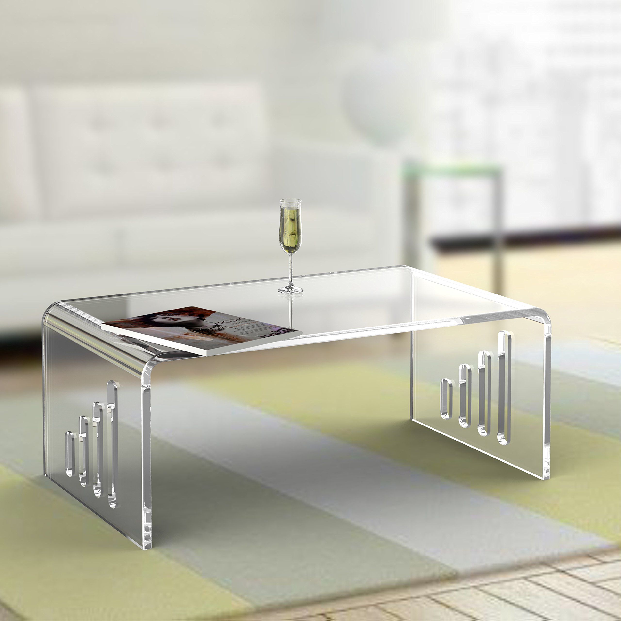 Clear Lucite Cocktail U Tableacrylic Coffee Tea Living Tablesend In Fashionable Clear Acrylic Coffee Tables (View 1 of 10)